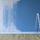 Painting the Wall Blue in an Empty Room