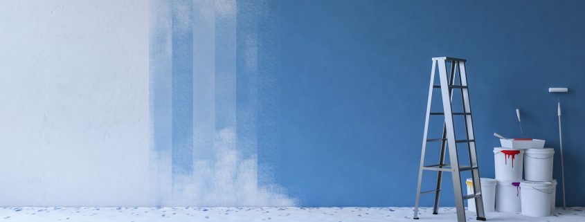 Painting the Wall Blue in an Empty Room